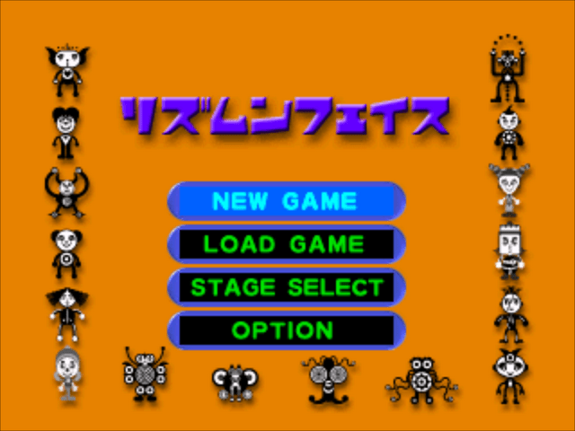 Rhythm 'n' Face title screen for Playstation